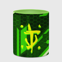 Кружка 3D Doom geometry green, цвет: 3D-белый + светло-зеленый — фото 2