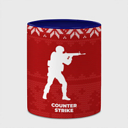 Кружка 3D Новогодний Counter Strike, цвет: 3D-белый + синий — фото 2