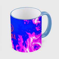 Кружка 3D Nirvana neon flame, цвет: 3D-небесно-голубой кант