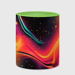 Кружка 3D Жидкая пленка в блестках - нейросеть, цвет: 3D-белый + светло-зеленый — фото 2