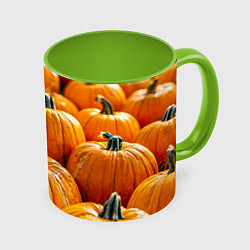 Кружка цветная Много тыкв