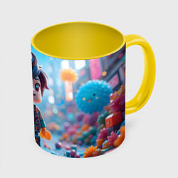 Кружка цветная Человечек из лего