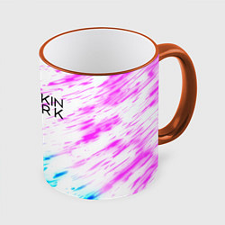 Кружка 3D Linkin park rock краски, цвет: 3D-оранжевый кант