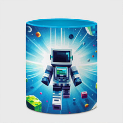 Кружка 3D Minecraft - an astronaut in outer space, цвет: 3D-белый + небесно-голубой — фото 2