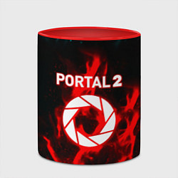 Кружка 3D Portal flame steel game, цвет: 3D-белый + красный — фото 2