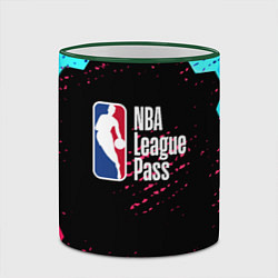 Кружка 3D NBA баскетбол соты неон, цвет: 3D-зеленый кант — фото 2
