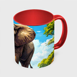 Кружка цветная Огромный слон