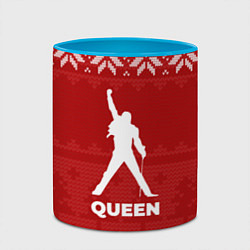 Кружка 3D Новогодний Queen, цвет: 3D-белый + небесно-голубой — фото 2