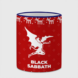 Кружка 3D Новогодний Black Sabbath с оленями, цвет: 3D-синий кант — фото 2