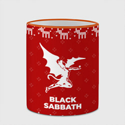 Кружка 3D Новогодний Black Sabbath с оленями, цвет: 3D-оранжевый кант — фото 2