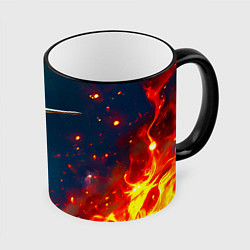 Кружка цветная Колибри в огне