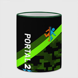 Кружка 3D Portal camo steel geometry, цвет: 3D-зеленый кант — фото 2