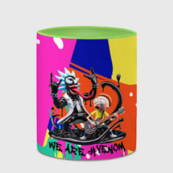 Кружка 3D Rick-Venom and Morty - rock group, цвет: 3D-белый + светло-зеленый — фото 2