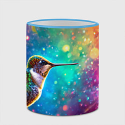 Кружка 3D Птичка колибри, цвет: 3D-небесно-голубой кант — фото 2