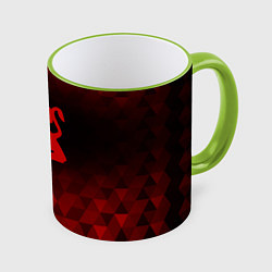 Кружка 3D Peugeot red poly, цвет: 3D-светло-зеленый кант