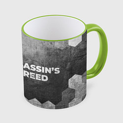 Кружка 3D Assassins Creed - grey gradient по-горизонтали, цвет: 3D-светло-зеленый кант