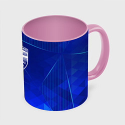 Кружка 3D Porsche blue poly, цвет: 3D-белый + розовый