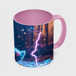 Кружка 3D Синий утенок, цвет: 3D-белый + розовый