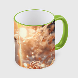 Кружка цветная Лисица поздней осенью