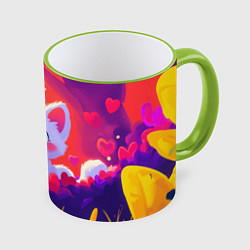 Кружка цветная Влюбленный милый песец