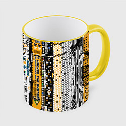 Кружка цветная Cyberpunk pattern yellow