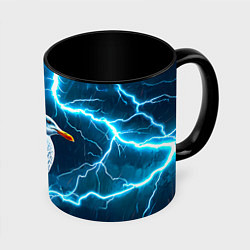 Кружка цветная Чайка и молния