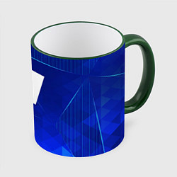 Кружка 3D Roblox blue poly, цвет: 3D-зеленый кант