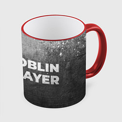 Кружка 3D Goblin Slayer - grey gradient по-горизонтали, цвет: 3D-красный кант