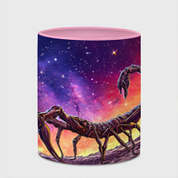 Кружка 3D Скорпион в космосе, цвет: 3D-белый + розовый — фото 2