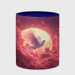 Кружка 3D Голубь на фоне луны, цвет: 3D-белый + синий — фото 2