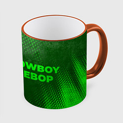 Кружка 3D Cowboy Bebop - green gradient по-горизонтали, цвет: 3D-оранжевый кант