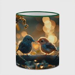 Кружка 3D Влюбленные птички, цвет: 3D-зеленый кант — фото 2