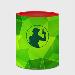 Кружка 3D Cowboy Bebop green poly, цвет: 3D-белый + красный — фото 2