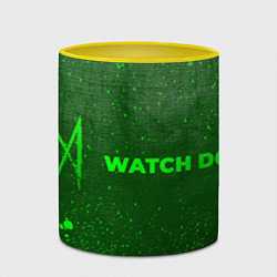 Кружка 3D Watch Dogs - green gradient по-горизонтали, цвет: 3D-белый + желтый — фото 2