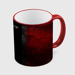 Кружка 3D Shepard N7 - темный, цвет: 3D-красный кант