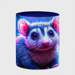 Кружка 3D Малыш опоссум, цвет: 3D-белый + синий — фото 2