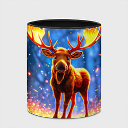 Кружка 3D Лосенок в лесу, цвет: 3D-белый + черный — фото 2