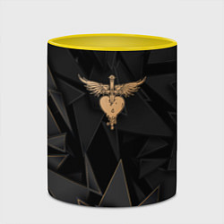 Кружка 3D Bon Jovi golden poly, цвет: 3D-белый + желтый — фото 2