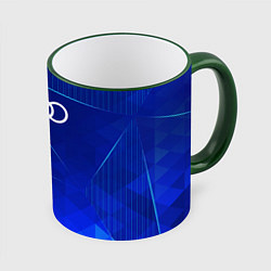 Кружка 3D Audi blue poly, цвет: 3D-зеленый кант