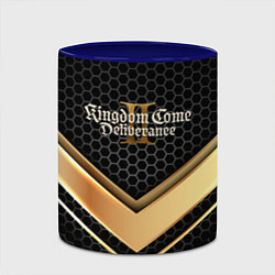 Кружка 3D Kingdom Come Deliverance 2 золотая полоса, цвет: 3D-белый + синий — фото 2