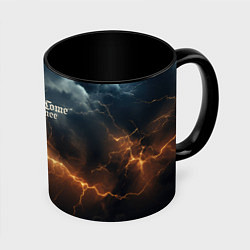 Кружка 3D Kingdom Come Deliverance 2 лого на черном небе, цвет: 3D-белый + черный