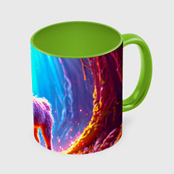 Кружка цветная Лама в неоновых лучах