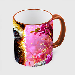 Кружка цветная Росомаха в розовом лесу