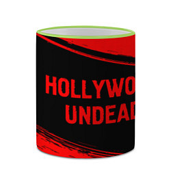 Кружка 3D Hollywood Undead - red gradient по-горизонтали, цвет: 3D-светло-зеленый кант — фото 2