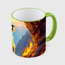 Кружка цветная Сурикат в огне