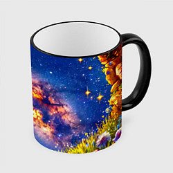 Кружка цветная Ослик и звездное небо