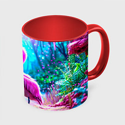 Кружка цветная Пеликан в сказачном лесу