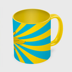 Кружка 3D Воздушно-космические силы, цвет: 3D-белый + желтый
