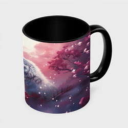 Кружка 3D Волчья пара, цвет: 3D-белый + черный