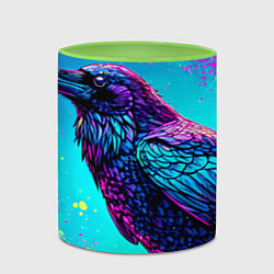 Кружка 3D Ворон в сирени, цвет: 3D-белый + светло-зеленый — фото 2